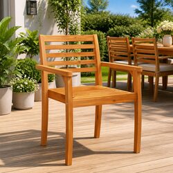 6-Piece Wooden Chair Set for Outdoor Use