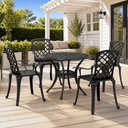 Practical 5-Piece Outdoor Dining Set for Any Garden