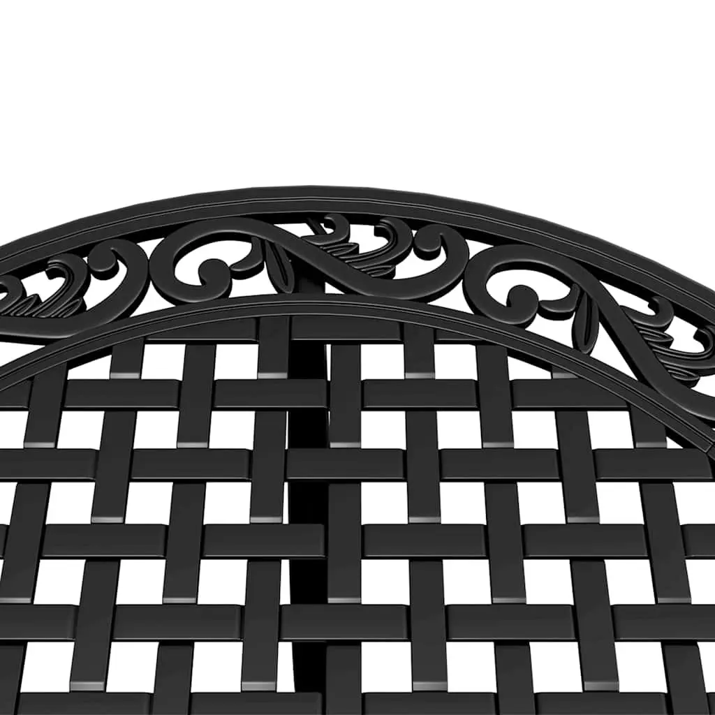 5 Piece Black Cast Aluminium Patio Dining Set with Table and Chairs for Outdoor Garden