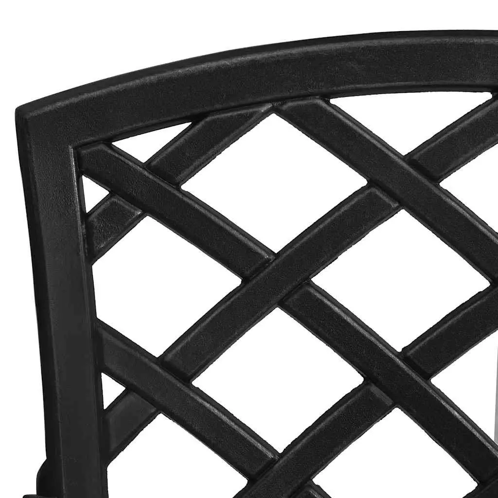 5 Piece Black Cast Aluminium Patio Dining Set with Table and Chairs for Outdoor Garden