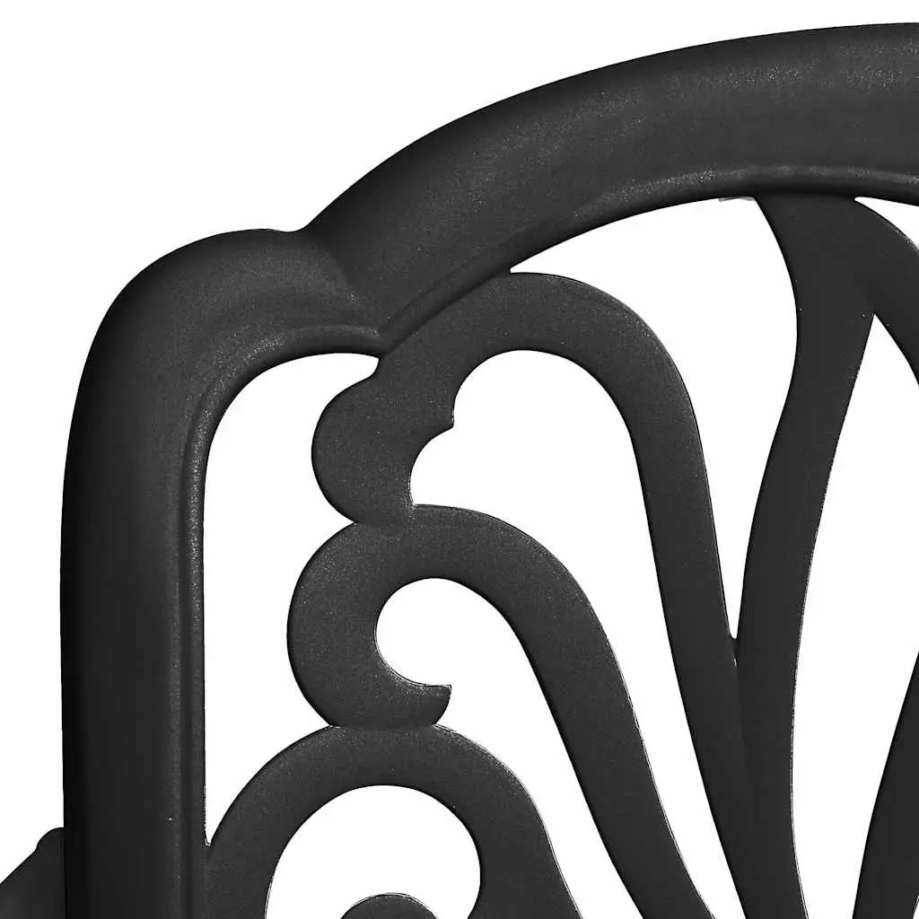 3 Piece Bistro Set Cast Aluminium Outdoor Garden Patio Furniture Table Chairs Black