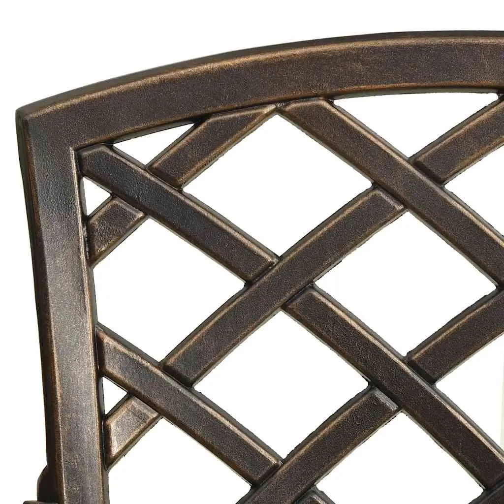 Garden Dining Set 5 Piece Outdoor Patio Furniture Cast Aluminium Brown