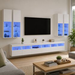 Practical 7 Piece Floating TV Wall Cabinet for Your Home
