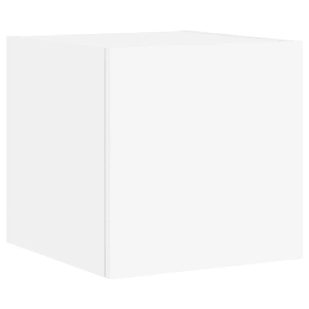 5 Piece Wall Mounted TV Cabinets Engineered Wood White with RGB LED Lights Storage for Living Room