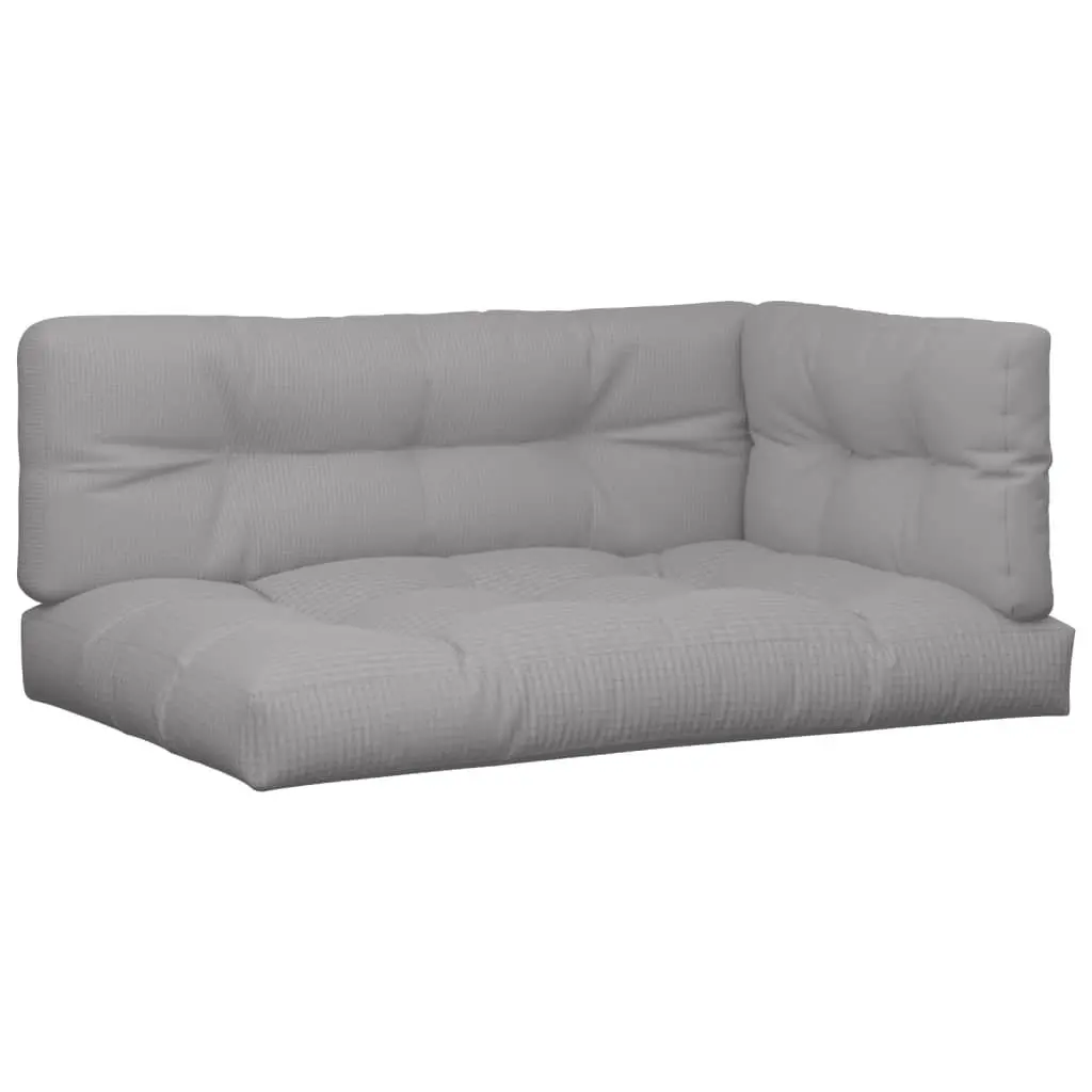 Outdoor Seat Pad Cushions Grey Polyester Fabric 3 Piece for Garden Sofa