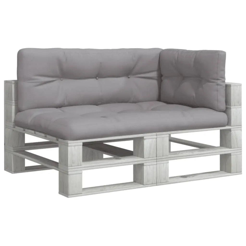 Outdoor Seat Pad Cushions Grey Polyester Fabric 3 Piece for Garden Sofa