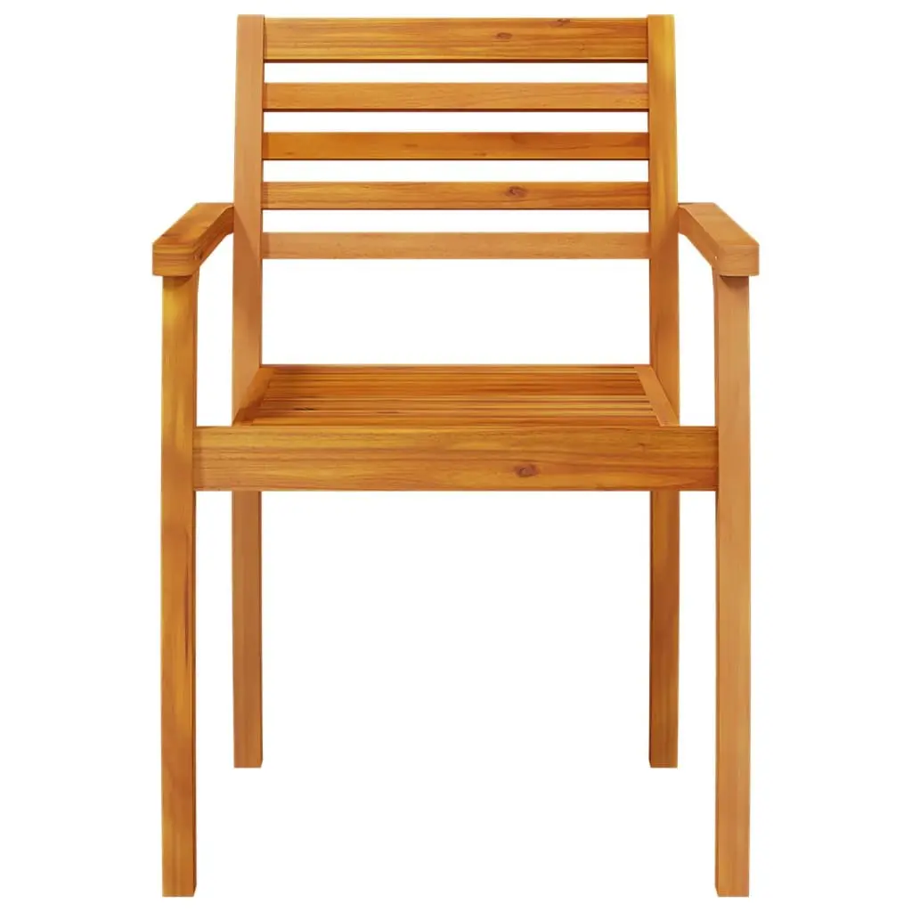 Outdoor Chairs Solid Acacia Wood 59L x 55W x 85H cm Brown 8 Piece Garden Patio Seating