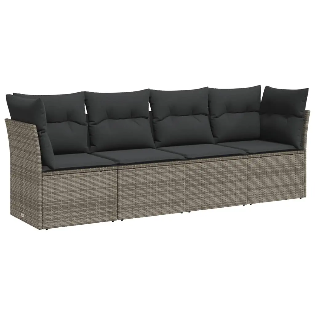 Garden Sofa Set 4 Piece Outdoor Furniture Patio Seating Grey with Cushions