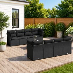 Practical 9-Piece Outdoor Sofa Set for Entertaining