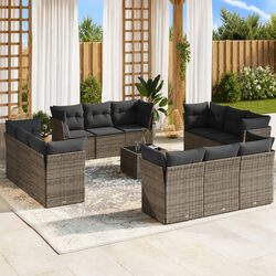 13 Piece Grey Sofa Set for Outdoor Living
