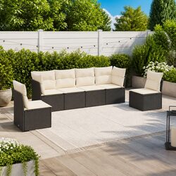 Practical 6-Piece Modular Outdoor Sofa Set with Cushions