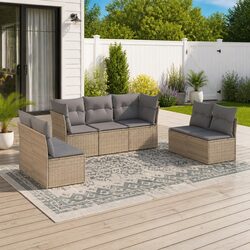 Practical 7 Piece Sofa Set for Outdoor Spaces
