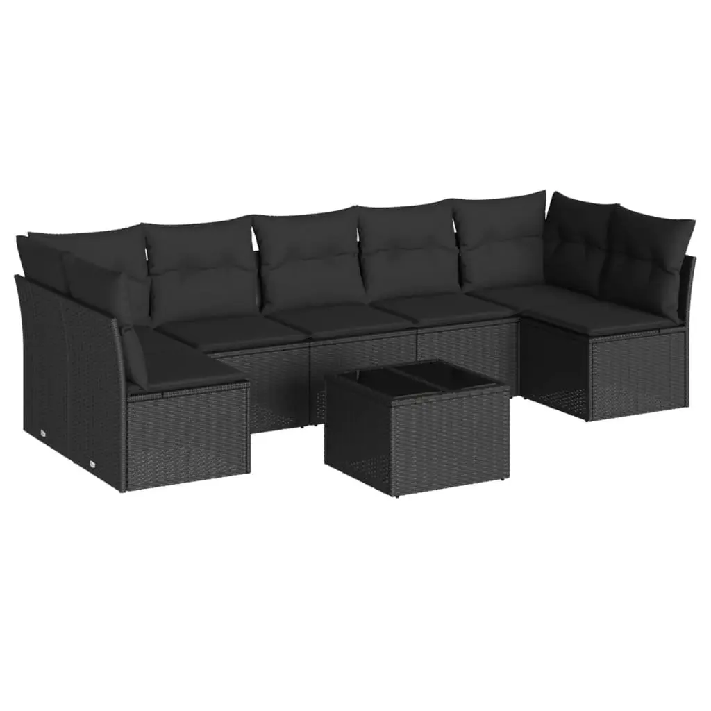 Garden Sofa Set 8 Piece Outdoor Furniture Patio Conversation Lounge Black Rattan