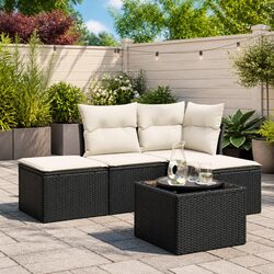 Practical Black 5 Piece Garden Sofa Set for Your Home
