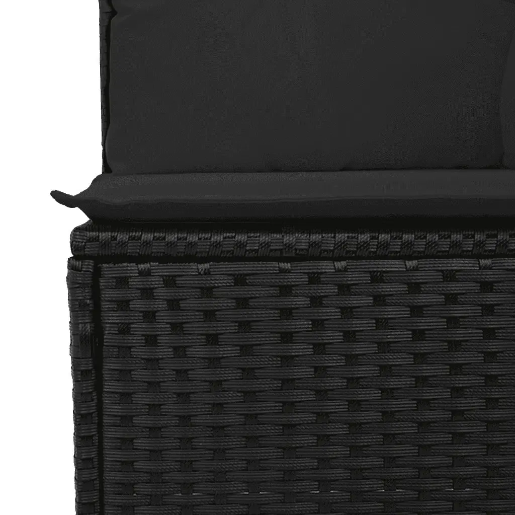 Garden Sofa Set 4 Piece Outdoor Furniture Black Poly Rattan Patio Seating