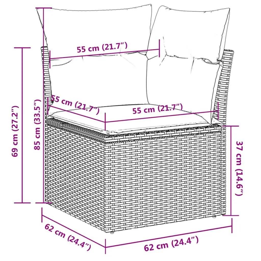 Garden Sofa Set 4 Piece Outdoor Furniture Patio Seating Black with Cushions