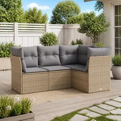 Versatile 4-Piece Beige Garden Sofa Set for Various Spaces