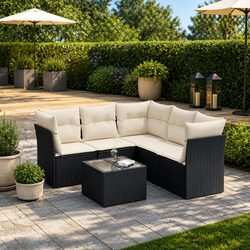 Perfect Fit: 6 Piece Rattan Sofa Set for Any Outdoor Setting