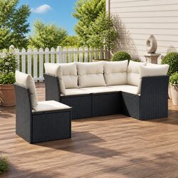 Versatile Black Garden Sofa Set for Outdoor Spaces