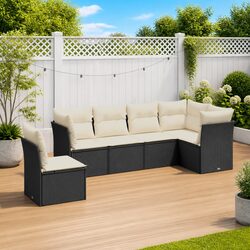 Versatile 6 Piece Black Garden Sofa Set for Any Setting