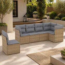 Versatile 6-Piece Garden Sofa Set for Patios and Terraces