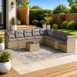 Practical 10-Piece Garden Sofa Set for Outdoor Enjoyment