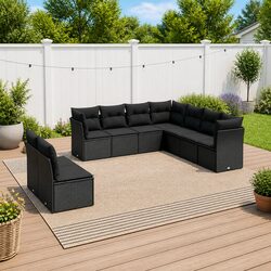 Practical 9 Piece Garden Sofa for Outdoor Entertaining