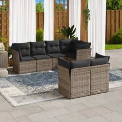 Versatile 7 Piece Grey Sofa Set for Your Outdoor Lifestyle