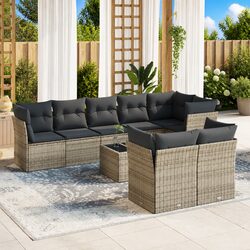 Perfect for Patios: 9 Piece Garden Sofa Set in Grey