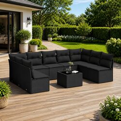 Versatile 10-Piece Outdoor Sofa Set for Any Garden