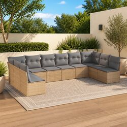 Versatile 10 Piece Garden Sofa Set for Patio Use