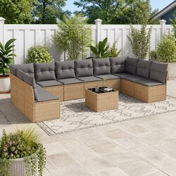 Practical 11-Piece Outdoor Sofa Set in Beige