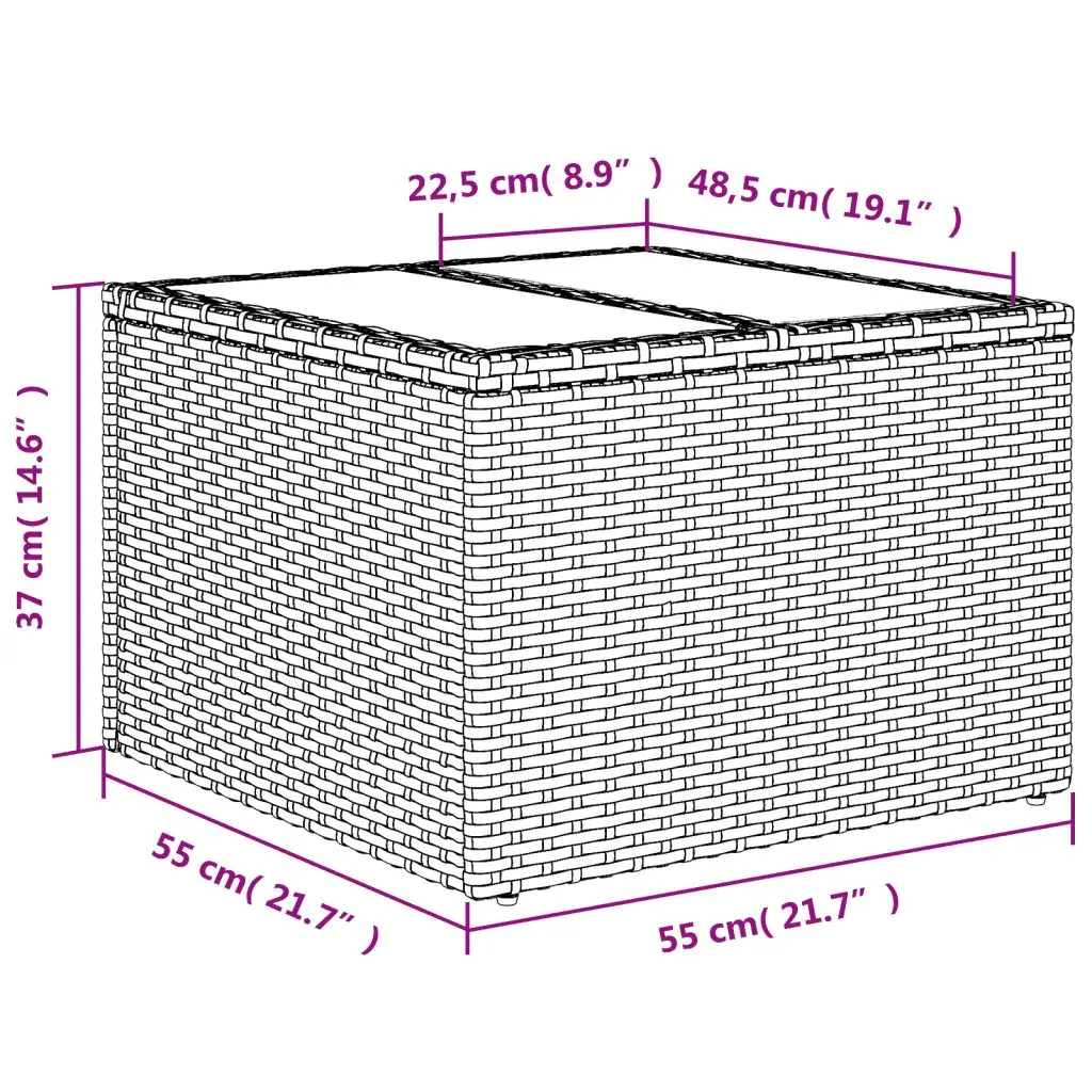 10 Piece Patio Furniture Set Modular Black PE Rattan Garden Sofa with Cushions and Tempered Glass Table