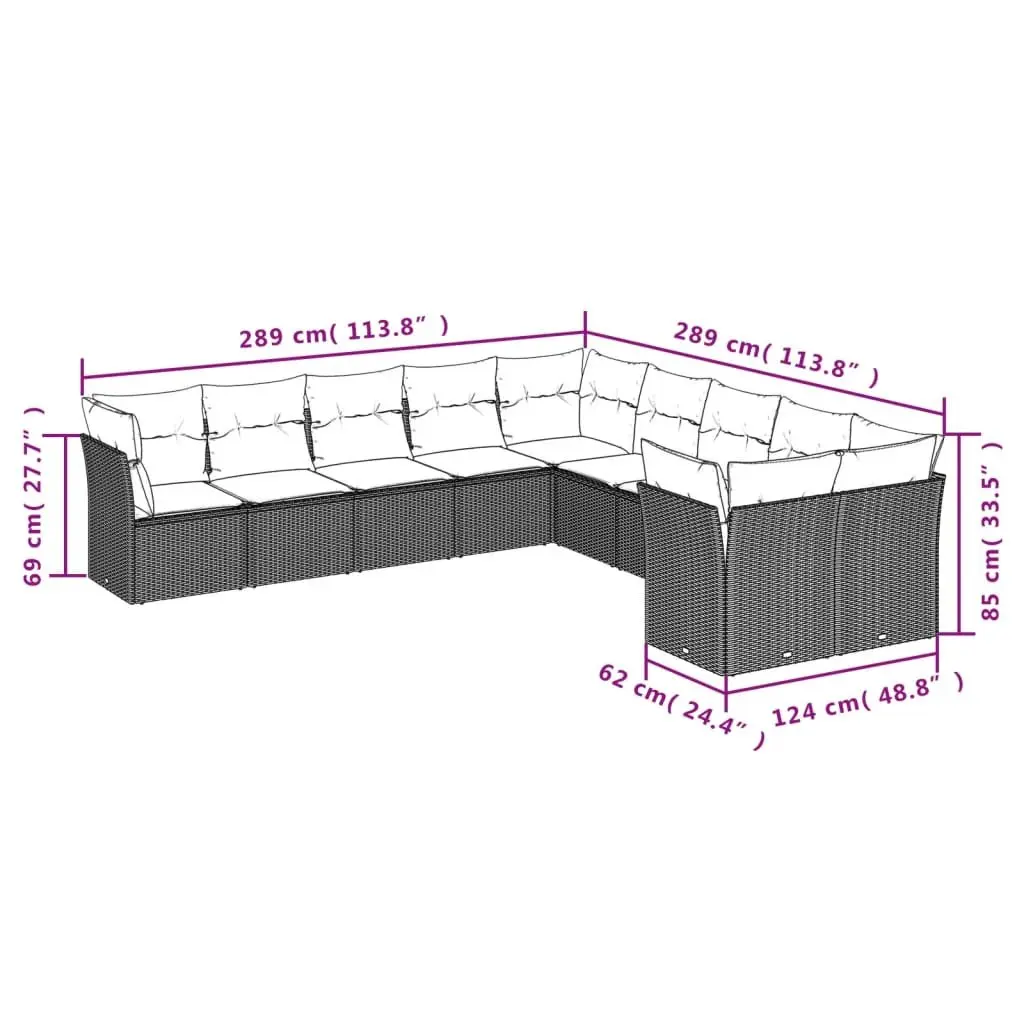 10-Piece Sofa Set for Outdoor Living
