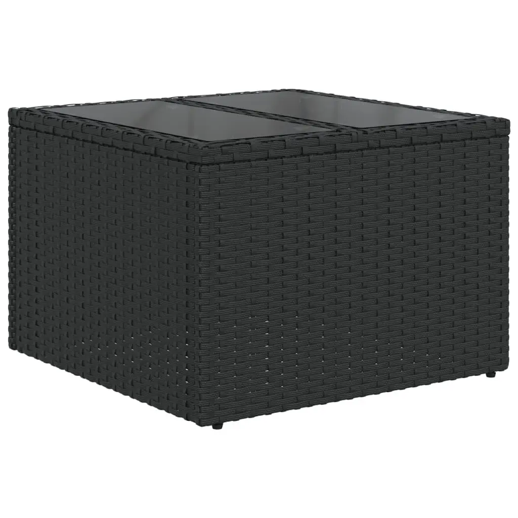 Garden Sofa Set 10 Piece Outdoor Furniture Black Poly Rattan Modular Patio