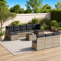 Functional 11-Piece Grey Outdoor Sofa Set for Every Space