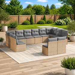 Practical Outdoor Garden Sofa Set with 12 Pieces