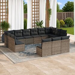 Versatile 13 Piece Grey Garden Sofa Set for Any Space