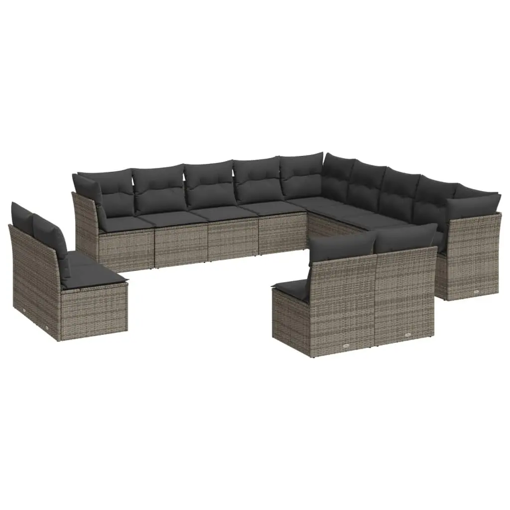 Garden Sofa Set PE Rattan Modular 12 Piece Outdoor Furniture Grey