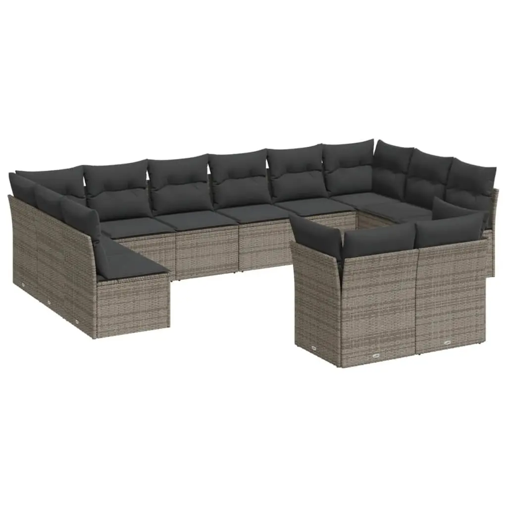 Garden Sofa Set Modular PE Rattan 12 Piece Outdoor Furniture Grey