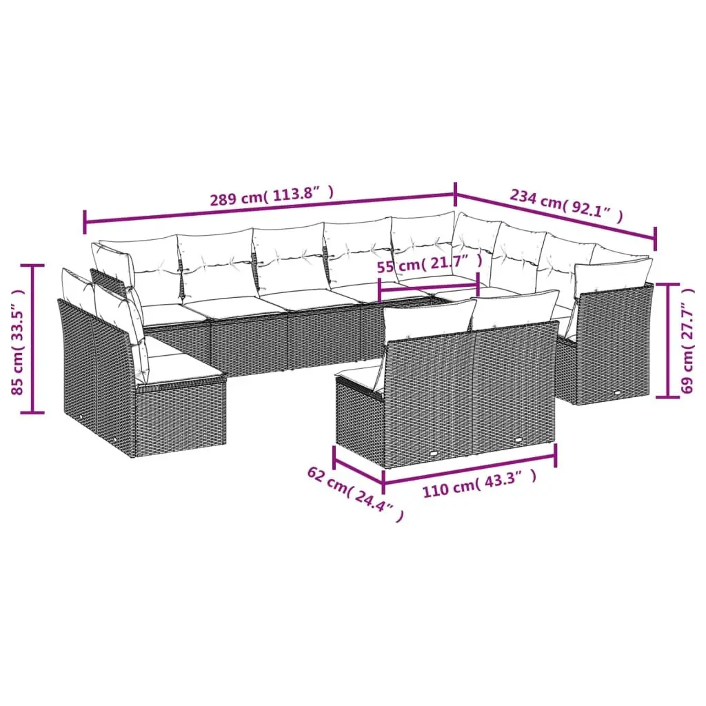 12 Piece Garden Sofa Set for Outdoor Spaces