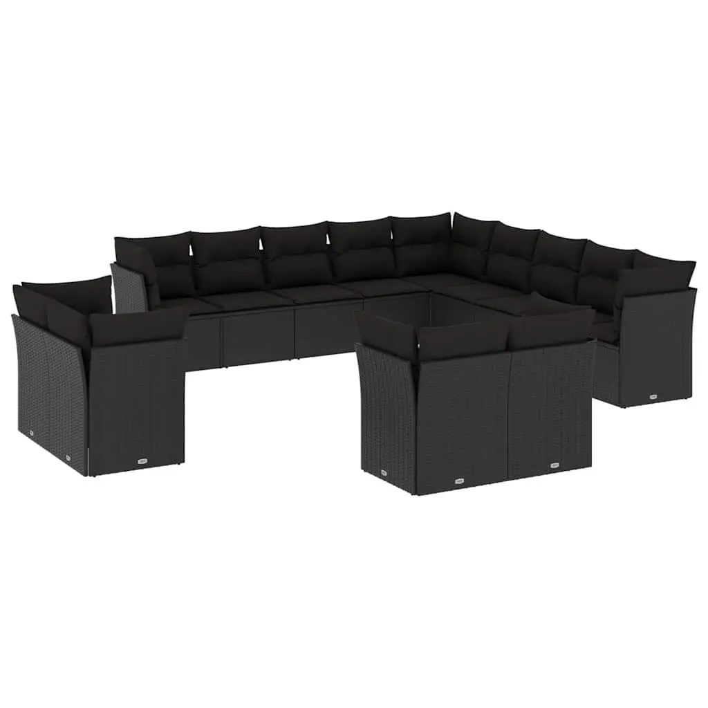 Outdoor Sofa Set 13 Piece Garden Furniture Poly Rattan Black Patio Modular