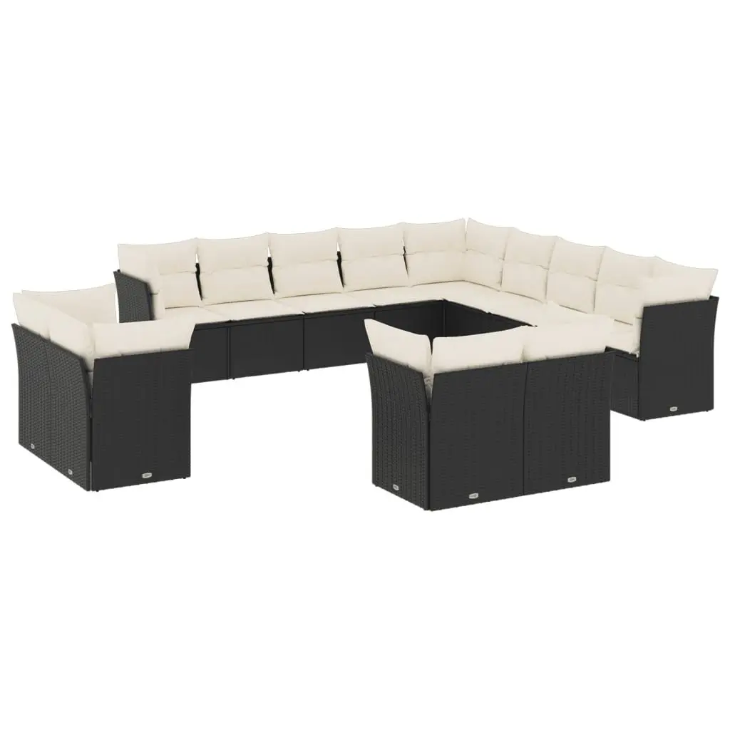 Garden Sofa Set Modular PE Rattan 13 Piece Outdoor Furniture Patio Lounge Black