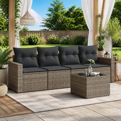 5-Piece Grey Sofa Set for Comfortable Outdoor Living