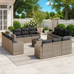 Ideal 13-Piece Grey Sofa Set for Outdoor Living