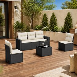 Functional 6 Piece Garden Sofa Set for Everyday Use