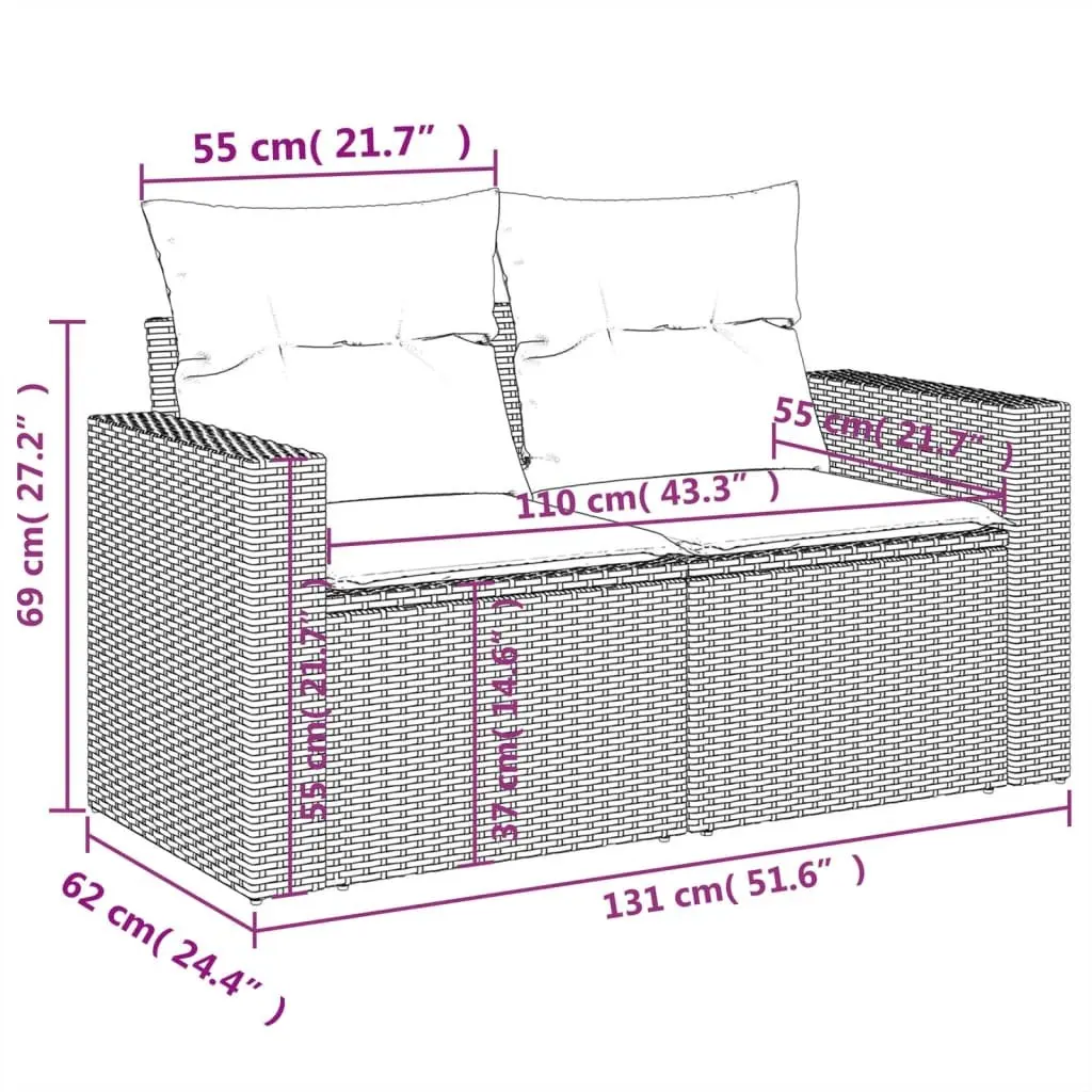 4 Piece Garden Sofa Set for Patio Use