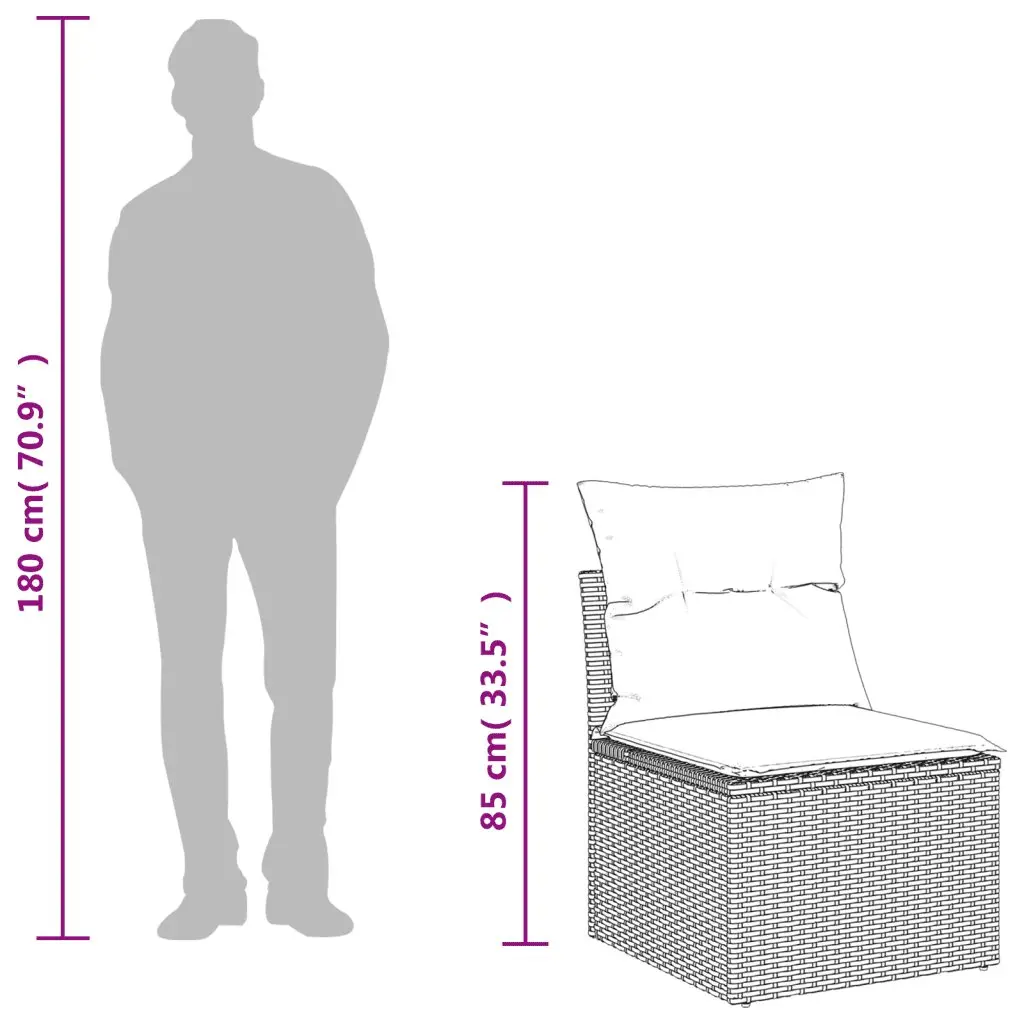 8 Piece Garden Sofa Set with Cushions Beige Outdoor Patio Furniture Modular