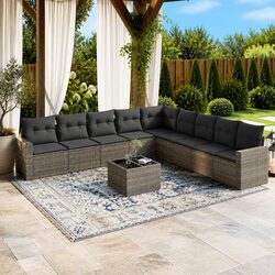 Versatile 10-Piece Garden Sofa Set for Any Outdoor Area