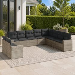 Functional 10-Piece Grey Outdoor Sofa Set for Every Gathering